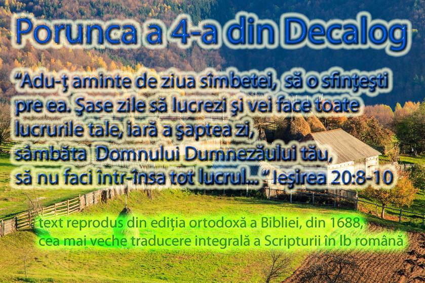 Porunca a 4-a din Decalog - Biblia de la 1688